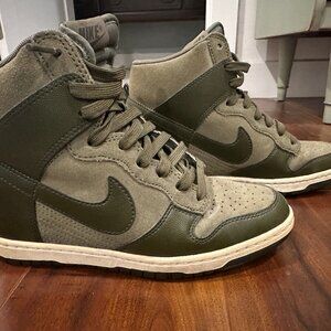 Nike Dunk Sky Hi Hidden Wedge Leather Sneakers - Women's Size 8
